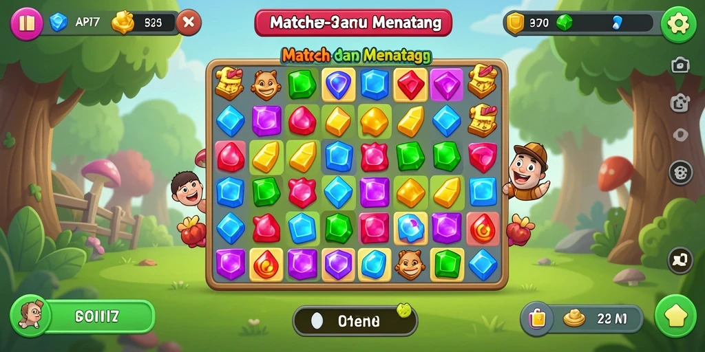 Tampilan gameplay seru di <strong>API77</strong> dengan simbol warna-warni.