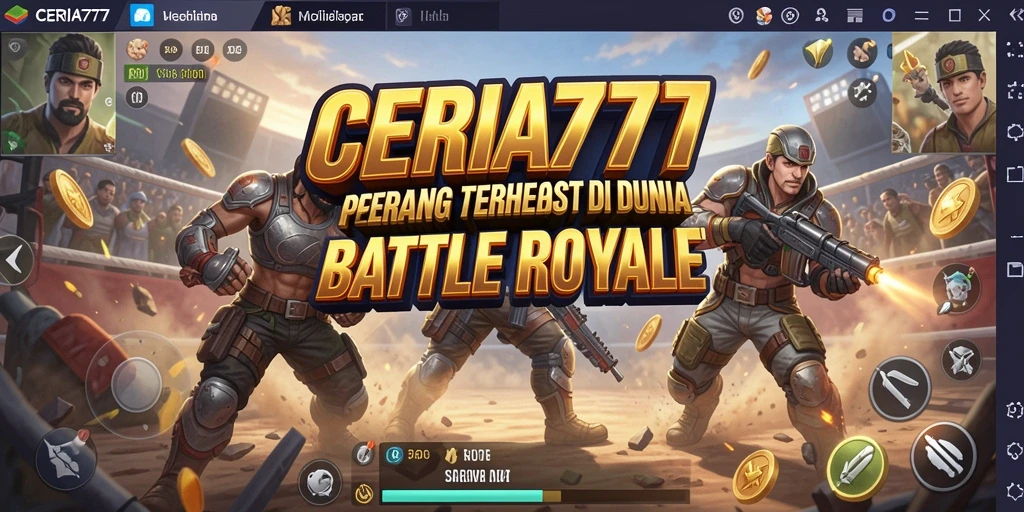 Screenshot CERIA777 menampilkan aksi pertempuran seru dalam Battle Royale.