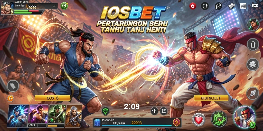 Tampilan seru dari gameplay pertarungan dalam IOSBET.