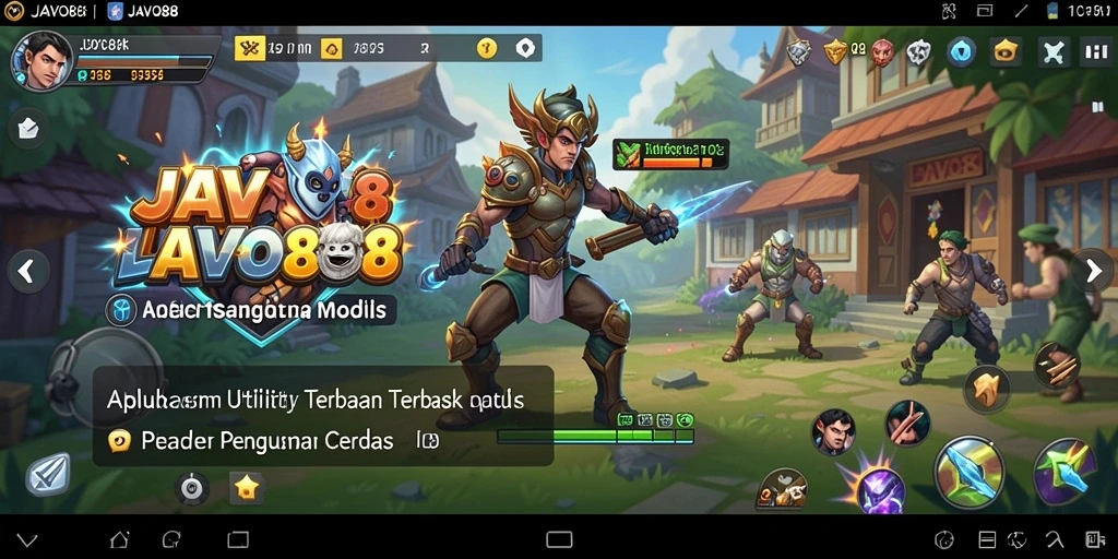 Tampilan utama aplikasi JAVO88 dengan fitur-fitur Utility.