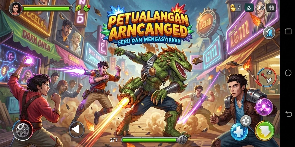Tampilan gameplay LG111 yang menegangkan dan seru di setiap level.