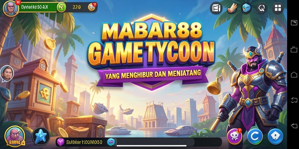 Screenshot gameplay MABAR88 menunjukkan simulasi bisnis yang menarik.