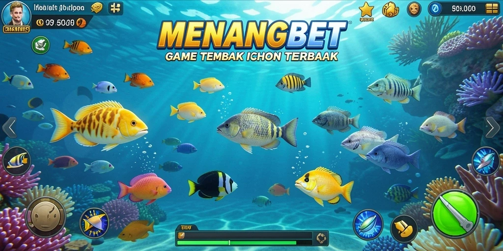 Screenshot MENANGBET menampilkan momen seru menangkap ikan.