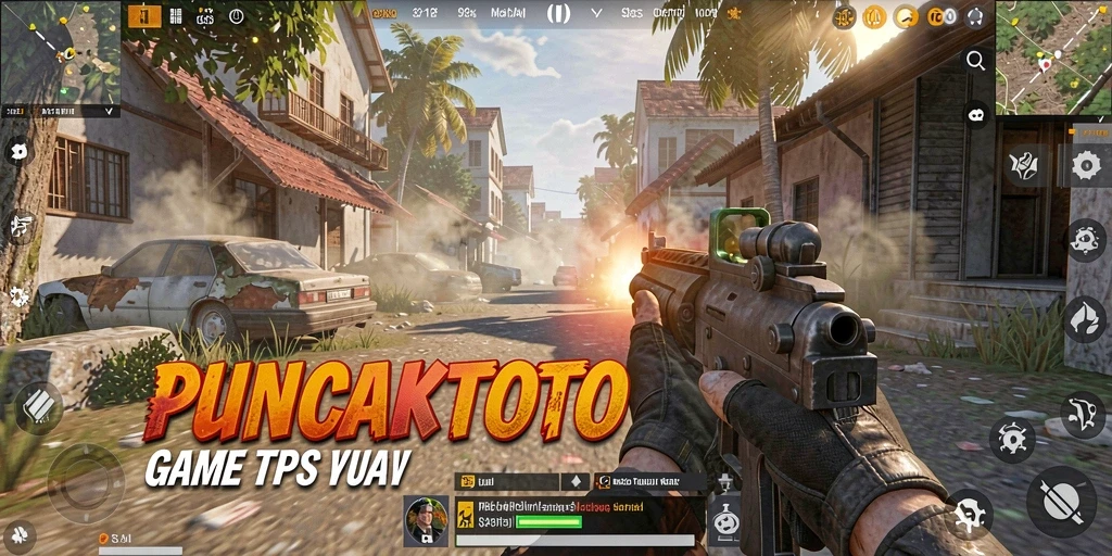 Tampilan gameplay dinamis PUNCAKTOTO yang menampilkan aksi menegangkan.