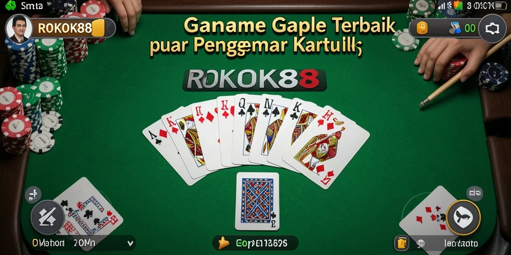Screenshot gameplay ROKOK88 menampilkan suasana seru bermain Gaple.