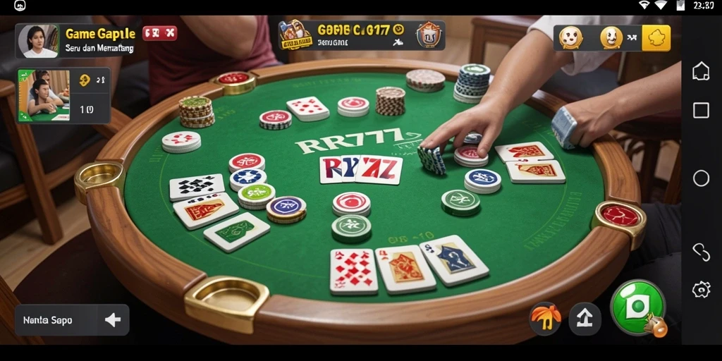 Tampilan screenshot gameplay Gaple yang seru dan mendebarkan.