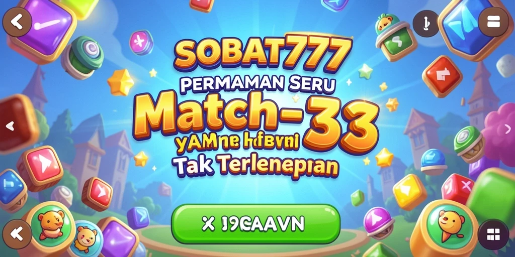 Tampilan gameplay seru dan menarik dari SOBAT777 dalam level Match-3.