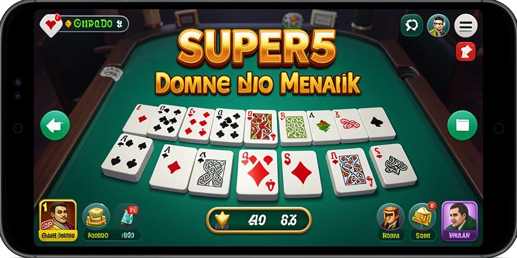 Screenshot gameplay SUPER5 yang menampilkan keseruan permainan Domino.